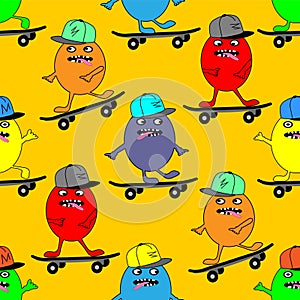 Multicolored funny monsters